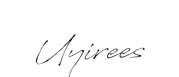 Make a beautiful signature design for name Uyirees. With this signature (Antro_Vectra) style, you can create a handwritten signature for free. Uyirees signature style 6 images and pictures png