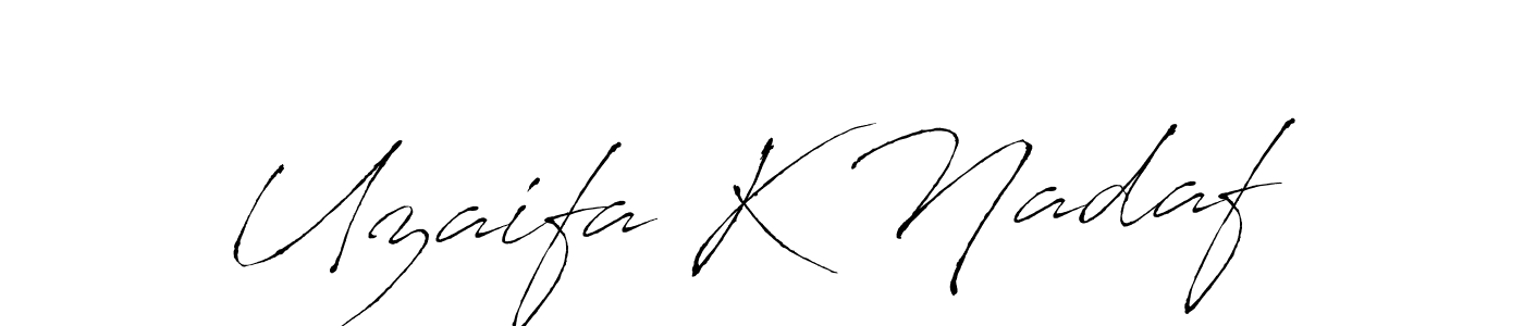 Also we have Uzaifa K Nadaf name is the best signature style. Create professional handwritten signature collection using Antro_Vectra autograph style. Uzaifa K Nadaf signature style 6 images and pictures png