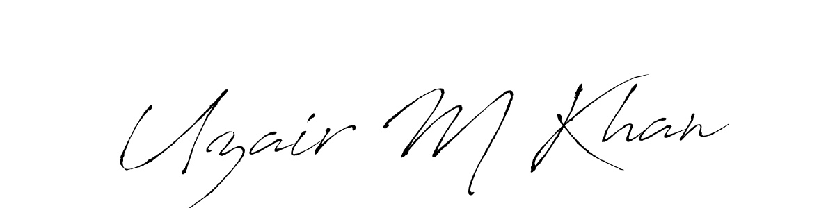 Design your own signature with our free online signature maker. With this signature software, you can create a handwritten (Antro_Vectra) signature for name Uzair M Khan. Uzair M Khan signature style 6 images and pictures png