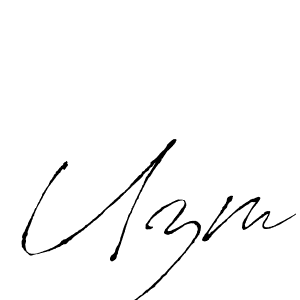 Design your own signature with our free online signature maker. With this signature software, you can create a handwritten (Antro_Vectra) signature for name Uzm. Uzm signature style 6 images and pictures png