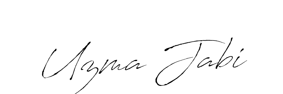 How to make Uzma Jabi name signature. Use Antro_Vectra style for creating short signs online. This is the latest handwritten sign. Uzma Jabi signature style 6 images and pictures png
