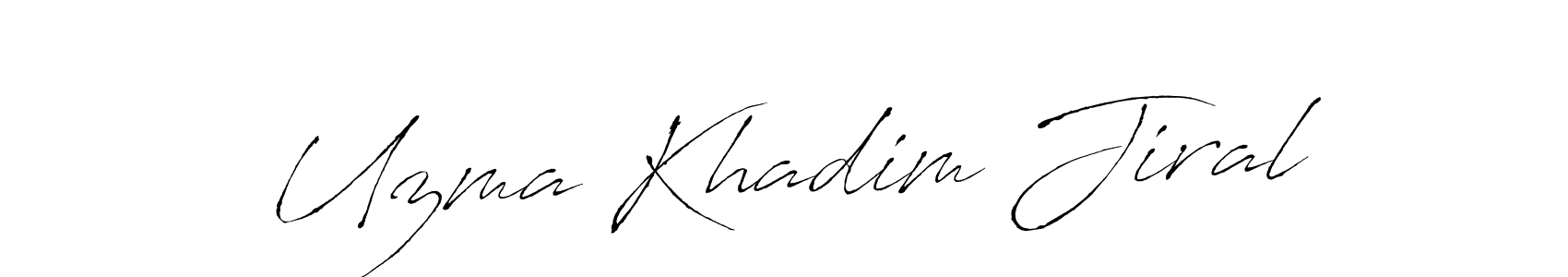 How to make Uzma Khadim Jiral signature? Antro_Vectra is a professional autograph style. Create handwritten signature for Uzma Khadim Jiral name. Uzma Khadim Jiral signature style 6 images and pictures png