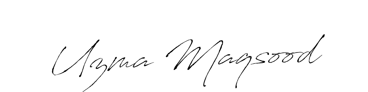 Create a beautiful signature design for name Uzma Maqsood. With this signature (Antro_Vectra) fonts, you can make a handwritten signature for free. Uzma Maqsood signature style 6 images and pictures png