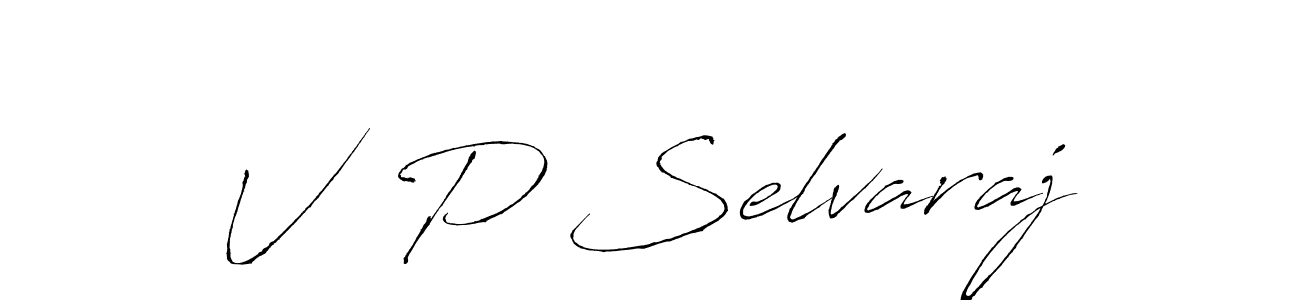 How to make V  P Selvaraj name signature. Use Antro_Vectra style for creating short signs online. This is the latest handwritten sign. V  P Selvaraj signature style 6 images and pictures png