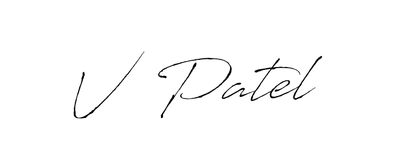 Make a beautiful signature design for name V  Patel. With this signature (Antro_Vectra) style, you can create a handwritten signature for free. V  Patel signature style 6 images and pictures png