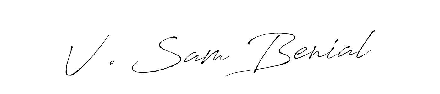 V . Sam Benial stylish signature style. Best Handwritten Sign (Antro_Vectra) for my name. Handwritten Signature Collection Ideas for my name V . Sam Benial. V . Sam Benial signature style 6 images and pictures png