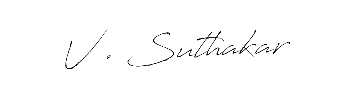 Antro_Vectra is a professional signature style that is perfect for those who want to add a touch of class to their signature. It is also a great choice for those who want to make their signature more unique. Get V . Suthakar name to fancy signature for free. V . Suthakar signature style 6 images and pictures png