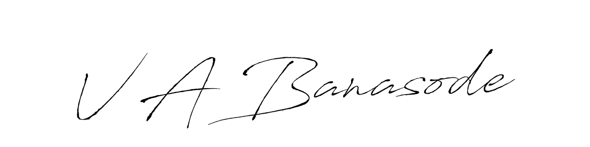 This is the best signature style for the V A Banasode name. Also you like these signature font (Antro_Vectra). Mix name signature. V A Banasode signature style 6 images and pictures png