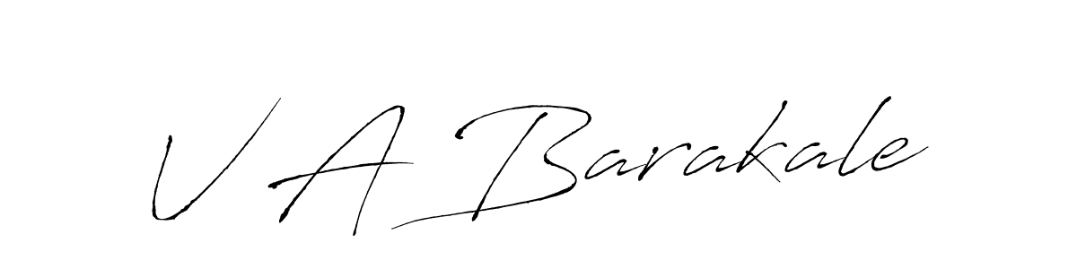 Create a beautiful signature design for name V A Barakale. With this signature (Antro_Vectra) fonts, you can make a handwritten signature for free. V A Barakale signature style 6 images and pictures png