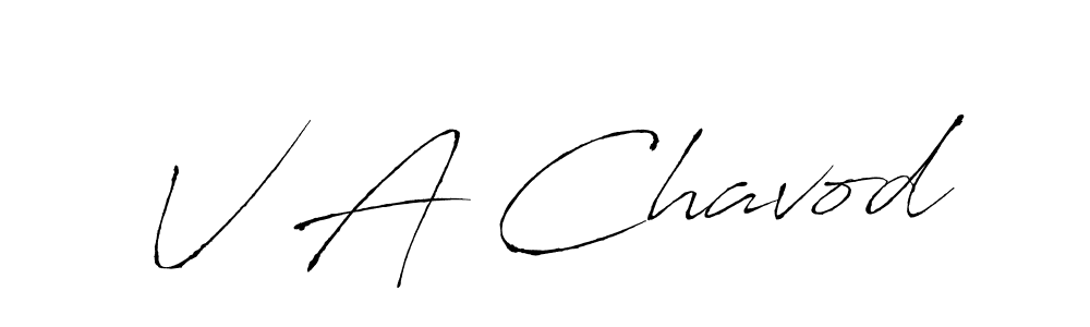 if you are searching for the best signature style for your name V A Chavod. so please give up your signature search. here we have designed multiple signature styles  using Antro_Vectra. V A Chavod signature style 6 images and pictures png