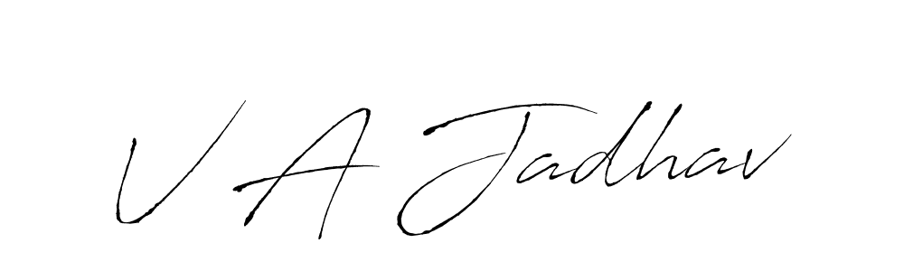 Use a signature maker to create a handwritten signature online. With this signature software, you can design (Antro_Vectra) your own signature for name V A Jadhav. V A Jadhav signature style 6 images and pictures png