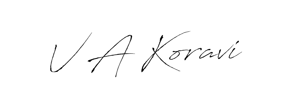 Make a beautiful signature design for name V A Koravi. With this signature (Antro_Vectra) style, you can create a handwritten signature for free. V A Koravi signature style 6 images and pictures png