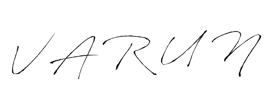 Design your own signature with our free online signature maker. With this signature software, you can create a handwritten (Antro_Vectra) signature for name V A R U N. V A R U N signature style 6 images and pictures png