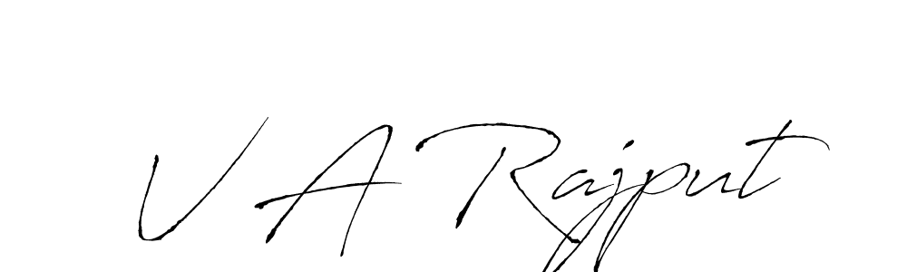 Create a beautiful signature design for name V A Rajput. With this signature (Antro_Vectra) fonts, you can make a handwritten signature for free. V A Rajput signature style 6 images and pictures png