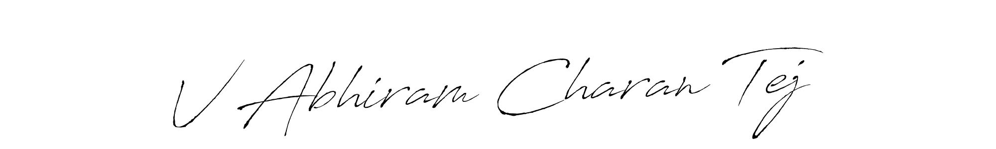 Similarly Antro_Vectra is the best handwritten signature design. Signature creator online .You can use it as an online autograph creator for name V Abhiram Charan Tej. V Abhiram Charan Tej signature style 6 images and pictures png