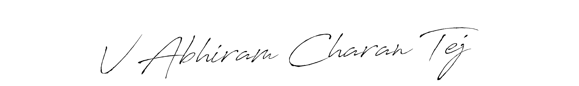 Make a beautiful signature design for name V Abhiram Charan Tej. With this signature (Antro_Vectra) style, you can create a handwritten signature for free. V Abhiram Charan Tej signature style 6 images and pictures png