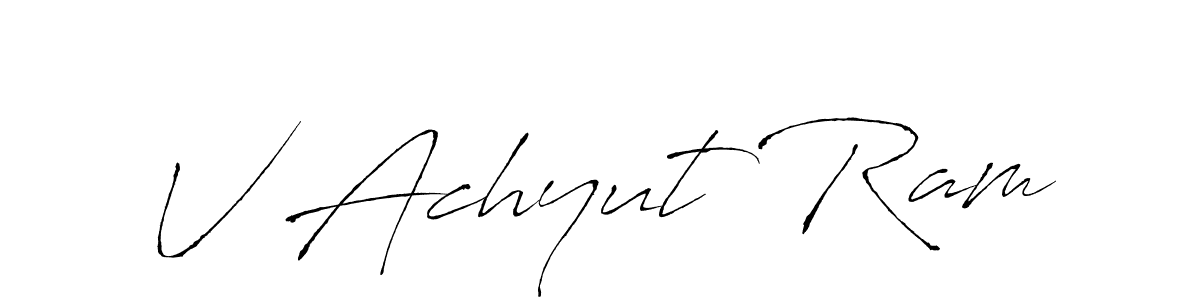 Antro_Vectra is a professional signature style that is perfect for those who want to add a touch of class to their signature. It is also a great choice for those who want to make their signature more unique. Get V Achyut Ram name to fancy signature for free. V Achyut Ram signature style 6 images and pictures png