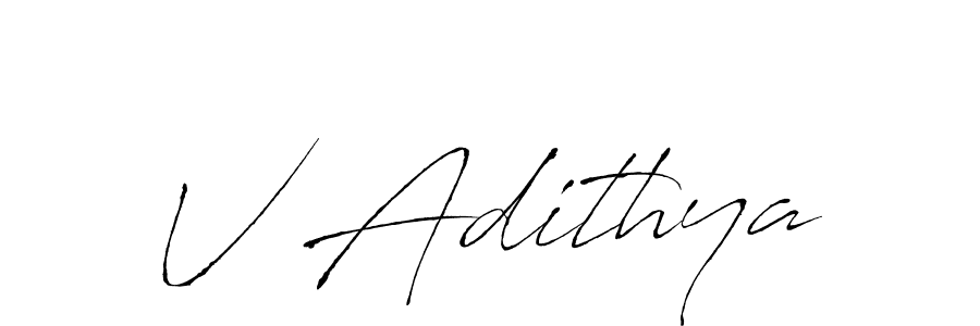 Design your own signature with our free online signature maker. With this signature software, you can create a handwritten (Antro_Vectra) signature for name V Adithya. V Adithya signature style 6 images and pictures png