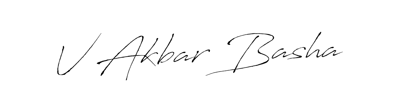 Also we have V Akbar Basha name is the best signature style. Create professional handwritten signature collection using Antro_Vectra autograph style. V Akbar Basha signature style 6 images and pictures png