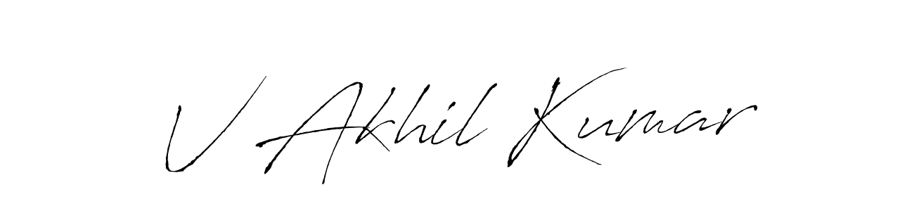 if you are searching for the best signature style for your name V Akhil Kumar. so please give up your signature search. here we have designed multiple signature styles  using Antro_Vectra. V Akhil Kumar signature style 6 images and pictures png