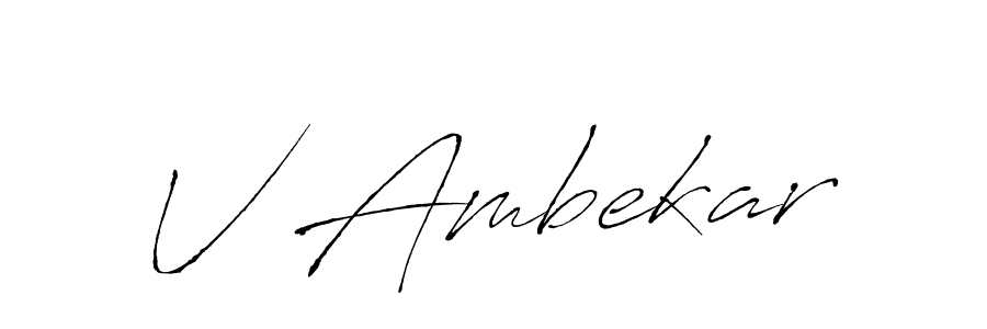 Also we have V Ambekar name is the best signature style. Create professional handwritten signature collection using Antro_Vectra autograph style. V Ambekar signature style 6 images and pictures png