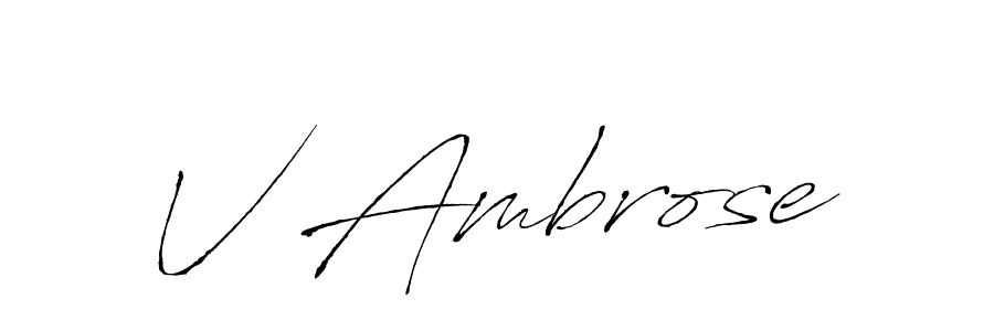 Antro_Vectra is a professional signature style that is perfect for those who want to add a touch of class to their signature. It is also a great choice for those who want to make their signature more unique. Get V Ambrose name to fancy signature for free. V Ambrose signature style 6 images and pictures png
