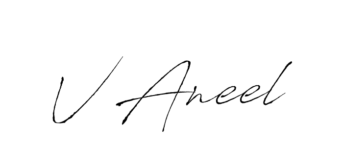 The best way (Antro_Vectra) to make a short signature is to pick only two or three words in your name. The name V Aneel include a total of six letters. For converting this name. V Aneel signature style 6 images and pictures png