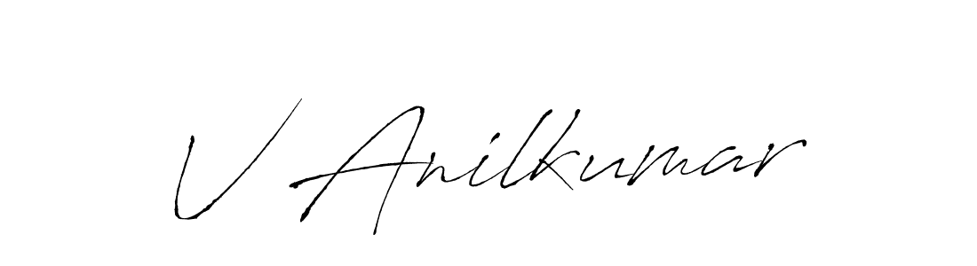 Create a beautiful signature design for name V Anilkumar. With this signature (Antro_Vectra) fonts, you can make a handwritten signature for free. V Anilkumar signature style 6 images and pictures png
