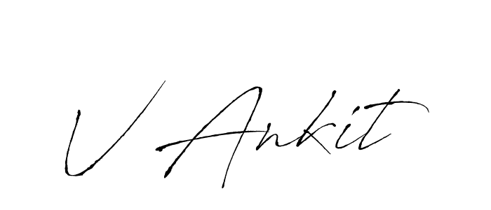 if you are searching for the best signature style for your name V Ankit. so please give up your signature search. here we have designed multiple signature styles  using Antro_Vectra. V Ankit signature style 6 images and pictures png