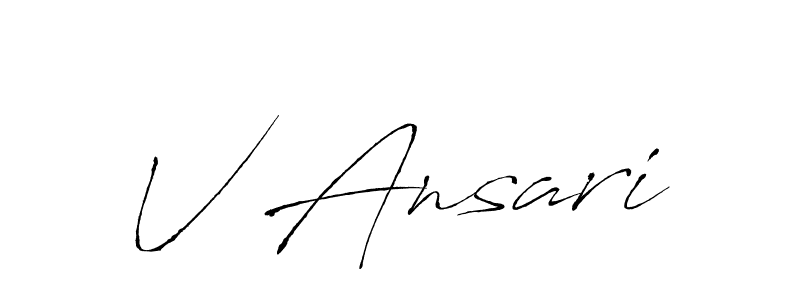 Design your own signature with our free online signature maker. With this signature software, you can create a handwritten (Antro_Vectra) signature for name V Ansari. V Ansari signature style 6 images and pictures png