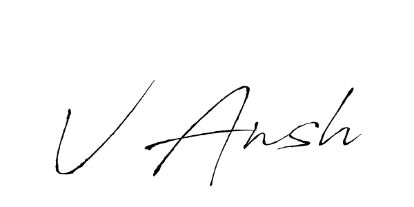 Similarly Antro_Vectra is the best handwritten signature design. Signature creator online .You can use it as an online autograph creator for name V Ansh. V Ansh signature style 6 images and pictures png