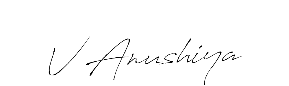 Similarly Antro_Vectra is the best handwritten signature design. Signature creator online .You can use it as an online autograph creator for name V Anushiya. V Anushiya signature style 6 images and pictures png