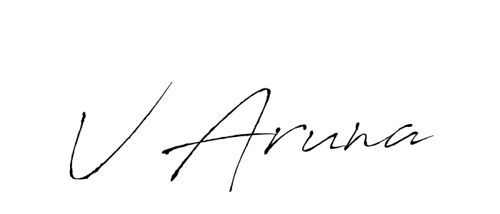 Use a signature maker to create a handwritten signature online. With this signature software, you can design (Antro_Vectra) your own signature for name V Aruna. V Aruna signature style 6 images and pictures png