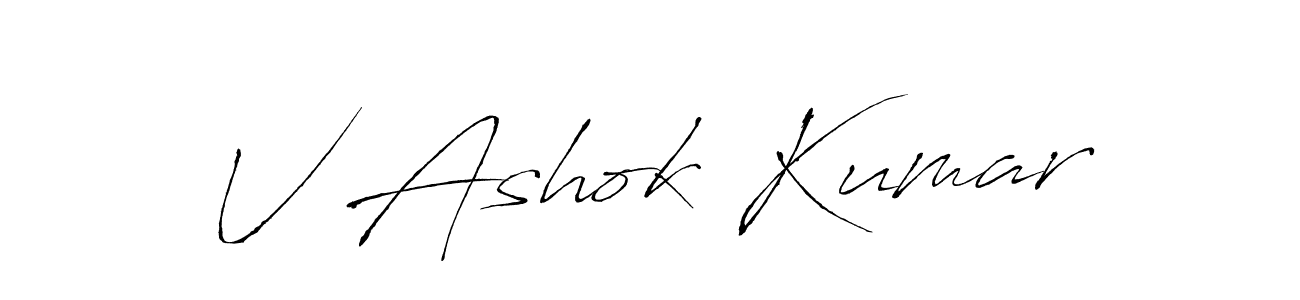 Make a beautiful signature design for name V Ashok Kumar. With this signature (Antro_Vectra) style, you can create a handwritten signature for free. V Ashok Kumar signature style 6 images and pictures png