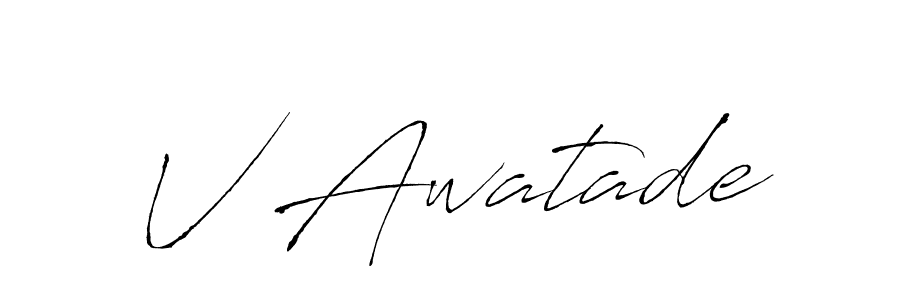 Create a beautiful signature design for name V Awatade. With this signature (Antro_Vectra) fonts, you can make a handwritten signature for free. V Awatade signature style 6 images and pictures png