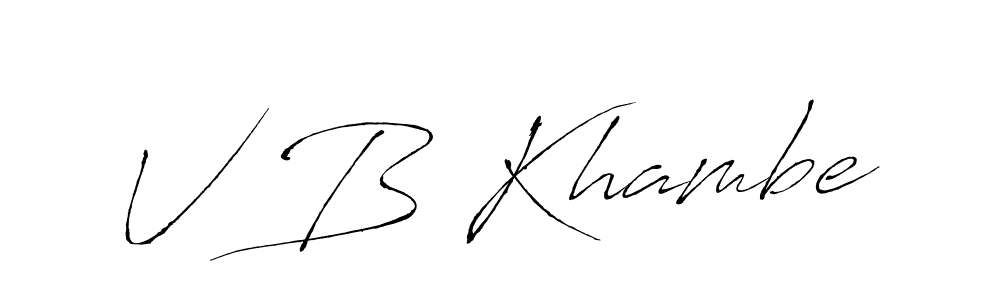 Create a beautiful signature design for name V B Khambe. With this signature (Antro_Vectra) fonts, you can make a handwritten signature for free. V B Khambe signature style 6 images and pictures png
