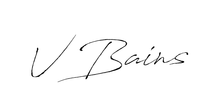 Make a beautiful signature design for name V Bains. With this signature (Antro_Vectra) style, you can create a handwritten signature for free. V Bains signature style 6 images and pictures png