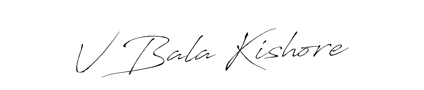 Use a signature maker to create a handwritten signature online. With this signature software, you can design (Antro_Vectra) your own signature for name V Bala Kishore. V Bala Kishore signature style 6 images and pictures png