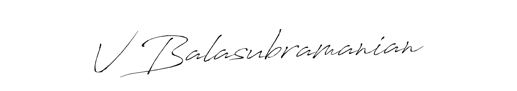 Create a beautiful signature design for name V Balasubramanian. With this signature (Antro_Vectra) fonts, you can make a handwritten signature for free. V Balasubramanian signature style 6 images and pictures png