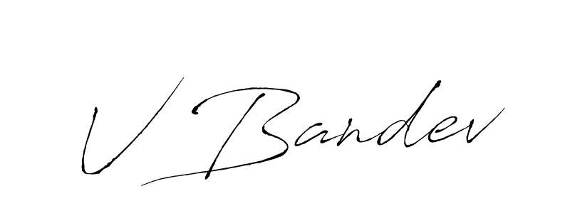 V Bandev stylish signature style. Best Handwritten Sign (Antro_Vectra) for my name. Handwritten Signature Collection Ideas for my name V Bandev. V Bandev signature style 6 images and pictures png