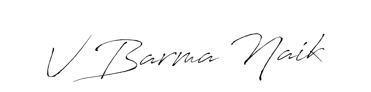 How to make V Barma Naik name signature. Use Antro_Vectra style for creating short signs online. This is the latest handwritten sign. V Barma Naik signature style 6 images and pictures png