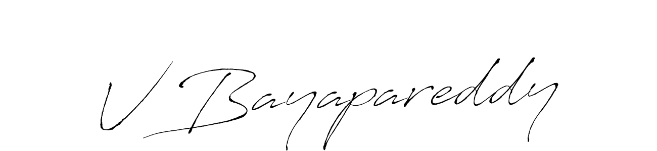 Create a beautiful signature design for name V Bayapareddy. With this signature (Antro_Vectra) fonts, you can make a handwritten signature for free. V Bayapareddy signature style 6 images and pictures png