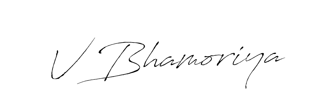 Design your own signature with our free online signature maker. With this signature software, you can create a handwritten (Antro_Vectra) signature for name V Bhamoriya. V Bhamoriya signature style 6 images and pictures png