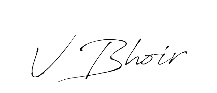 Make a beautiful signature design for name V Bhoir. With this signature (Antro_Vectra) style, you can create a handwritten signature for free. V Bhoir signature style 6 images and pictures png