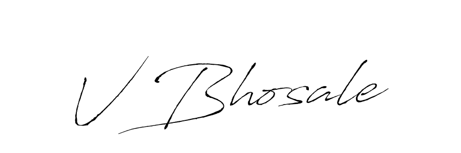 Also we have V Bhosale name is the best signature style. Create professional handwritten signature collection using Antro_Vectra autograph style. V Bhosale signature style 6 images and pictures png