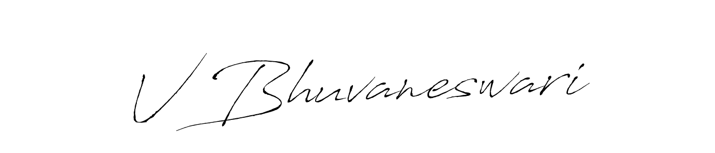 Antro_Vectra is a professional signature style that is perfect for those who want to add a touch of class to their signature. It is also a great choice for those who want to make their signature more unique. Get V Bhuvaneswari name to fancy signature for free. V Bhuvaneswari signature style 6 images and pictures png