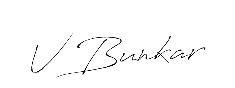 How to make V Bunkar signature? Antro_Vectra is a professional autograph style. Create handwritten signature for V Bunkar name. V Bunkar signature style 6 images and pictures png