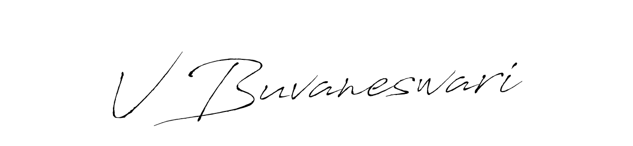 The best way (Antro_Vectra) to make a short signature is to pick only two or three words in your name. The name V Buvaneswari include a total of six letters. For converting this name. V Buvaneswari signature style 6 images and pictures png