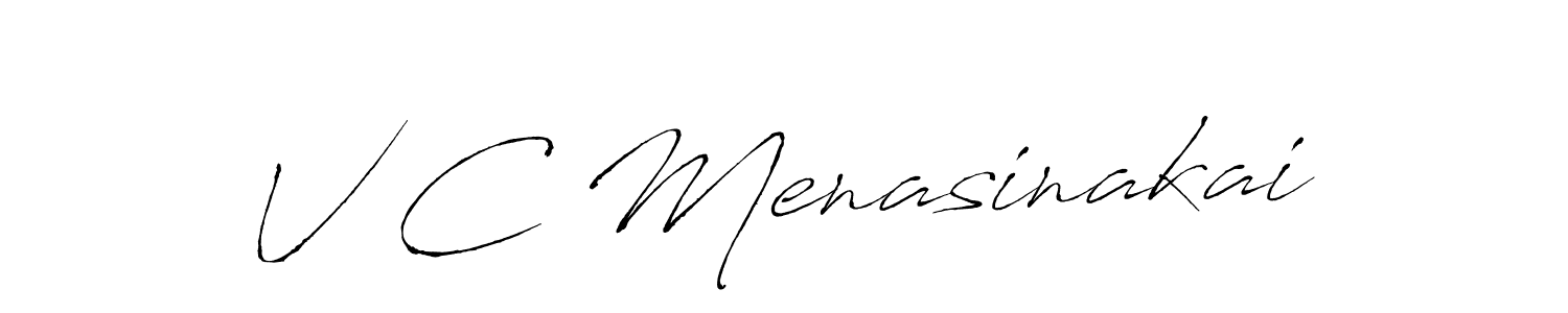 V C Menasinakai stylish signature style. Best Handwritten Sign (Antro_Vectra) for my name. Handwritten Signature Collection Ideas for my name V C Menasinakai. V C Menasinakai signature style 6 images and pictures png