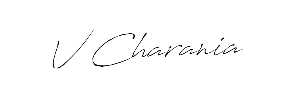 You should practise on your own different ways (Antro_Vectra) to write your name (V Charania) in signature. don't let someone else do it for you. V Charania signature style 6 images and pictures png